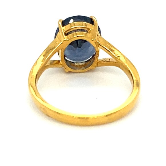 Certified Blue Spinel 5.04ct Solid 22K Gold Ring - Picture 5 of 8